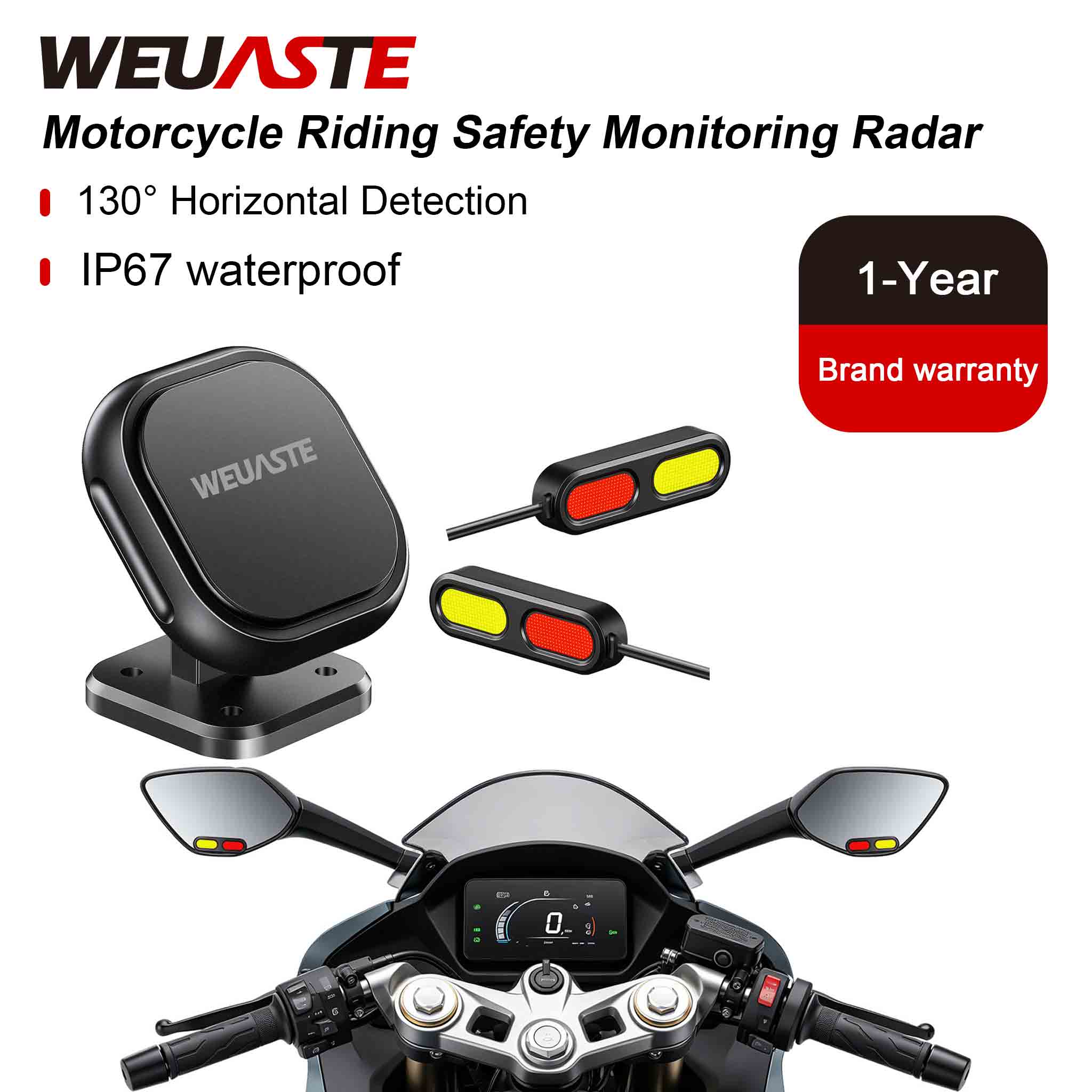 Blind Spot Detection System 24Ghz Radar - WEUASTE BSD01 Motorcycle BSD Safety System