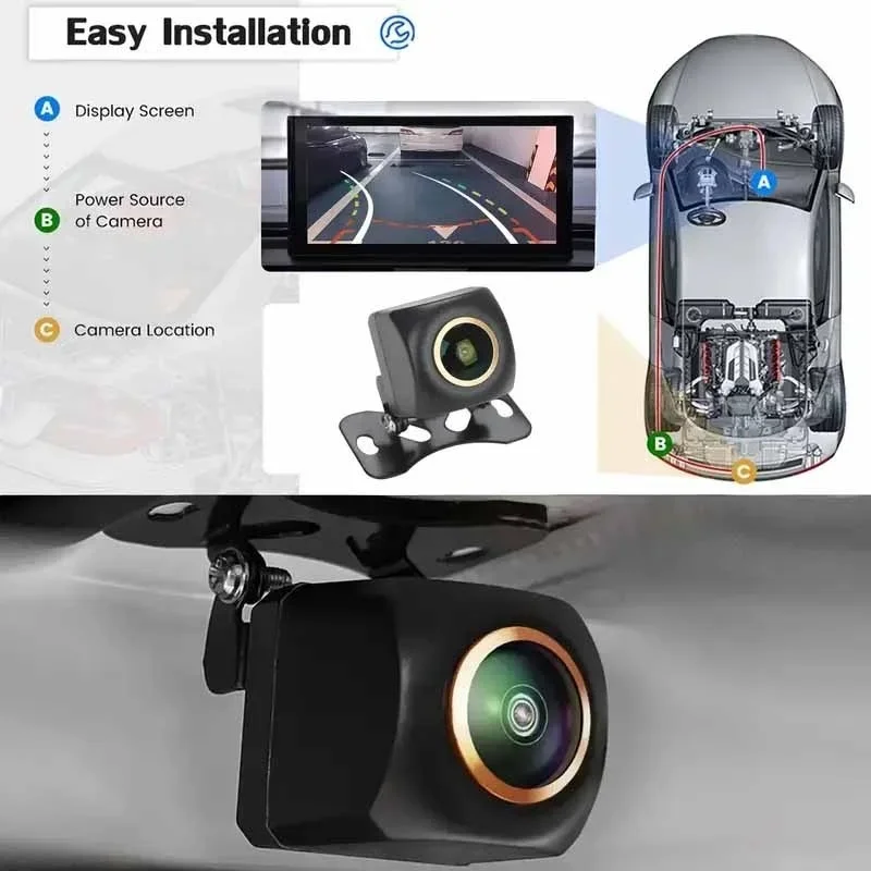 360 Degree Bird View Car Camera System - Dynamic Trajectory Fisheye Reverse Backup Camera