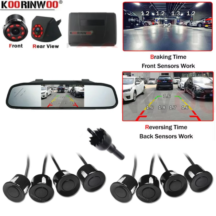 Car Parking Sensor 8 Sensor Front Rear - Koorinwoo Parktronic For Car alarm Radar