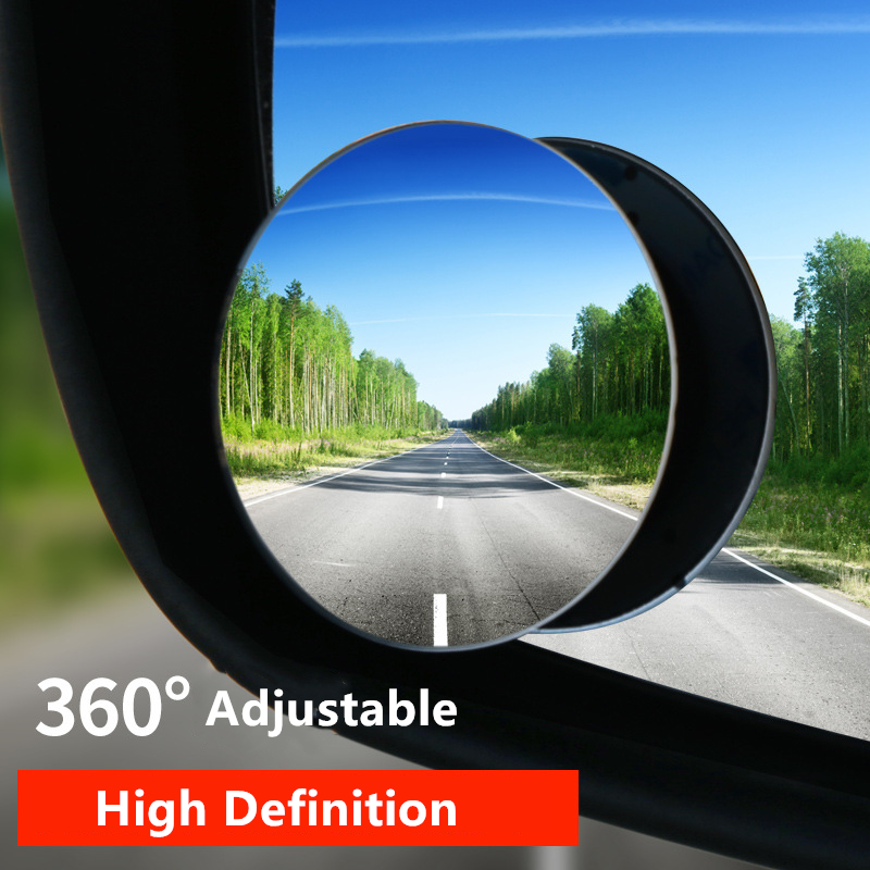 Blind Spot Mirror Wide Angle Convex 2Pcs - 1/2Pcs Rimless 360° Adjustable HD Wide