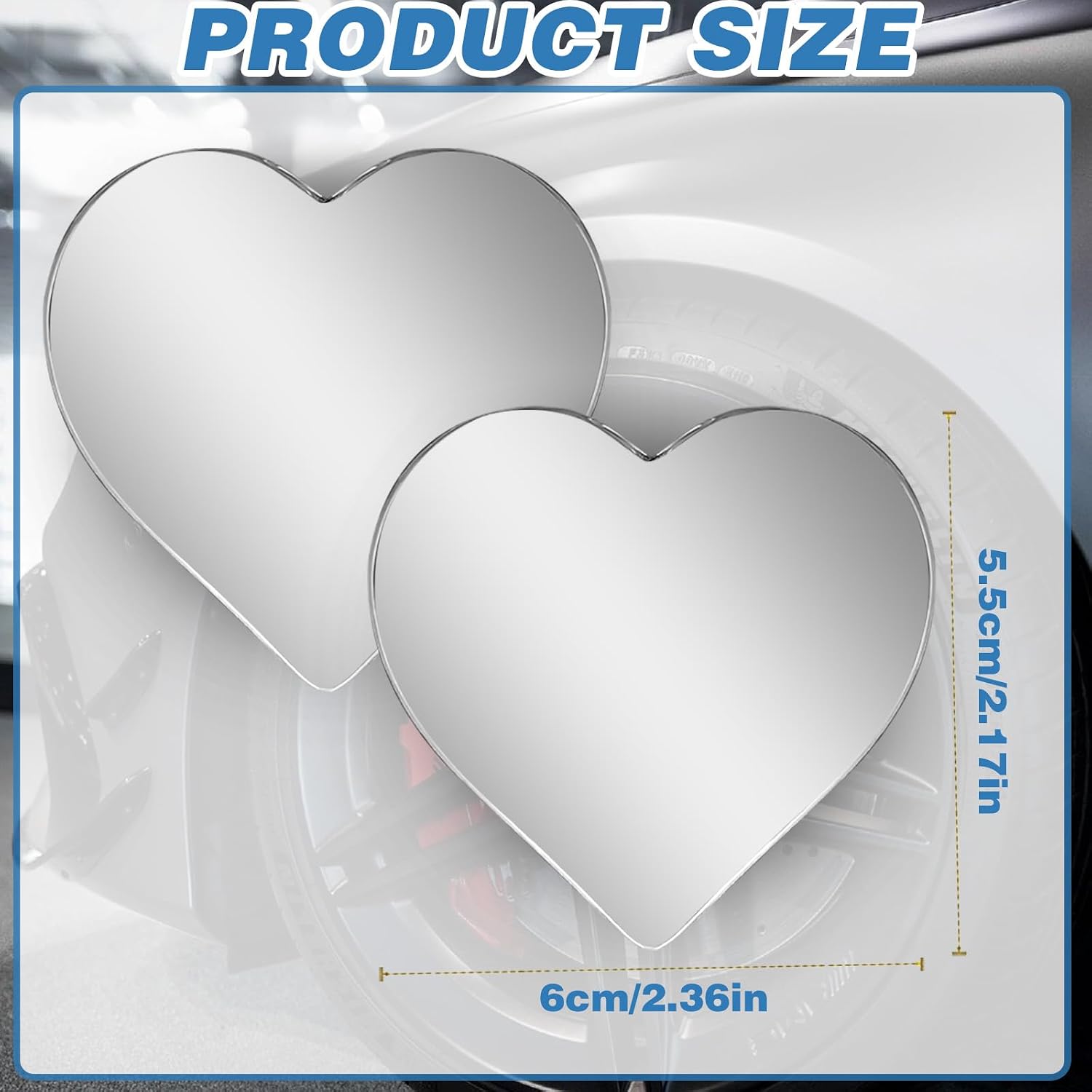 2Pcs Heart Shaped HD Blind Spo - Blind Spot Mirror Wide Angle Convex 2Pcs review and price