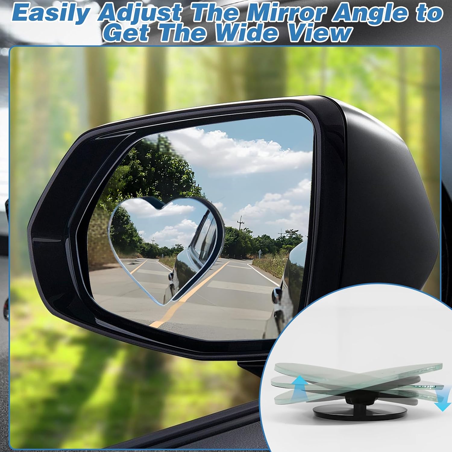 2Pcs Heart Shaped HD Blind Spo - Blind Spot Mirror Wide Angle Convex 2Pcs review and price