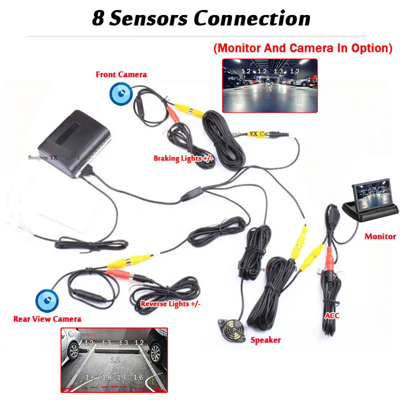 Koorinwoo Car Parking 8 Sensor - Car Parking Sensor 8 Sensor Front Rear review and price
