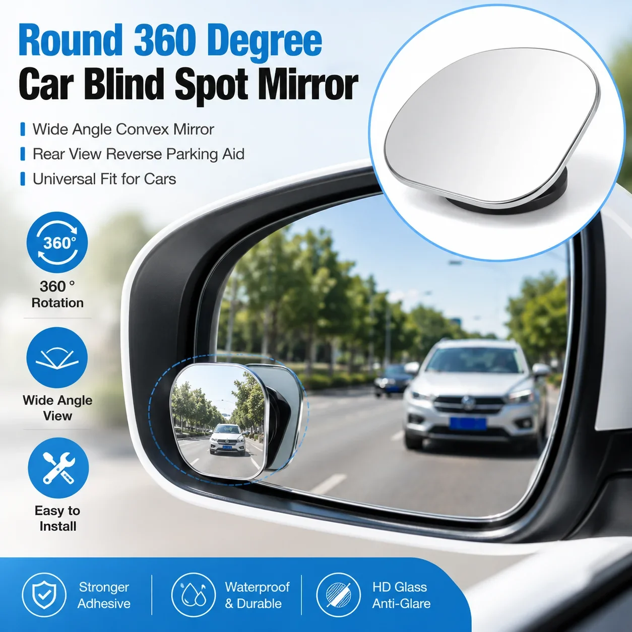 2pcs Car Auxiliary Blind Spot  - Blind Spot Mirror Wide Angle Convex 2Pcs review and price