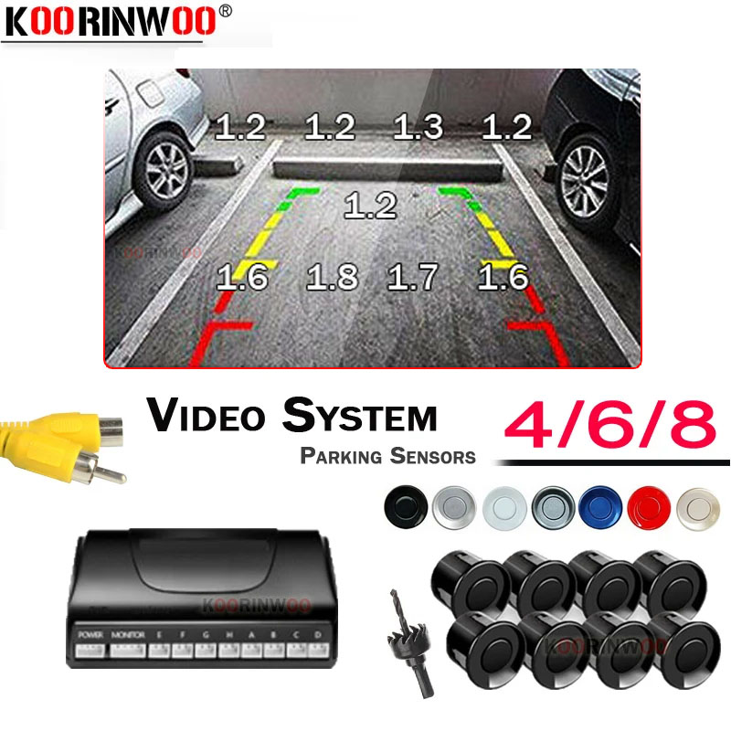 Koorinwoo Visible Video Car Pa - Car Parking Sensor 8 Sensor Front Rear review and price