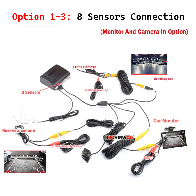 Koorinwoo Intelligent System F - Car Parking Sensor 8 Sensor Front Rear review and price