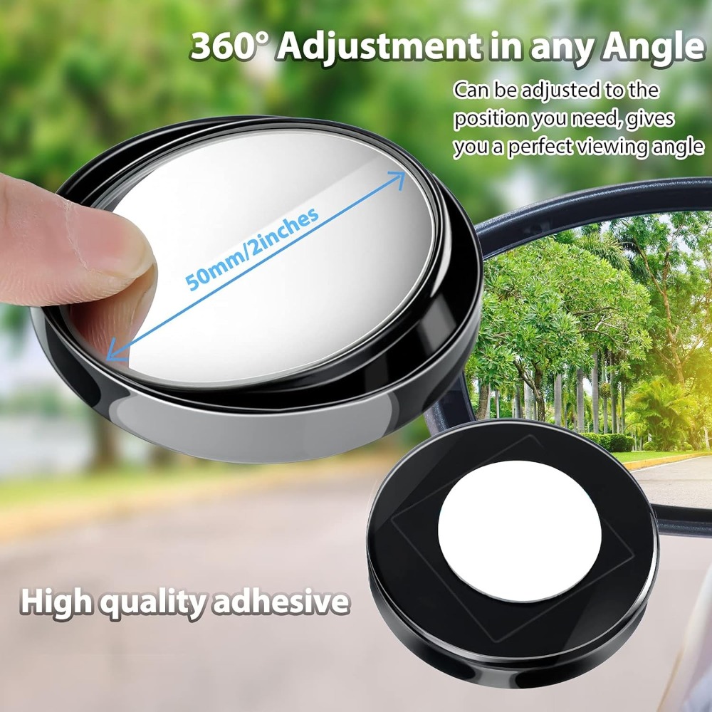 2Pcs 360 Degree Adjustable Bli - Blind Spot Mirror Wide Angle Convex 2Pcs review and price